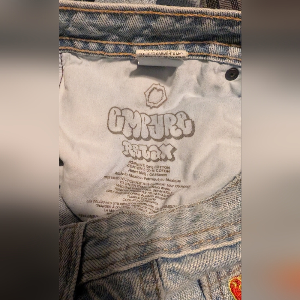 Empyre Relax Straight Leg 💯 Cotton Light Wash Denim Jeans Sz 28 - Picture 4 of 6